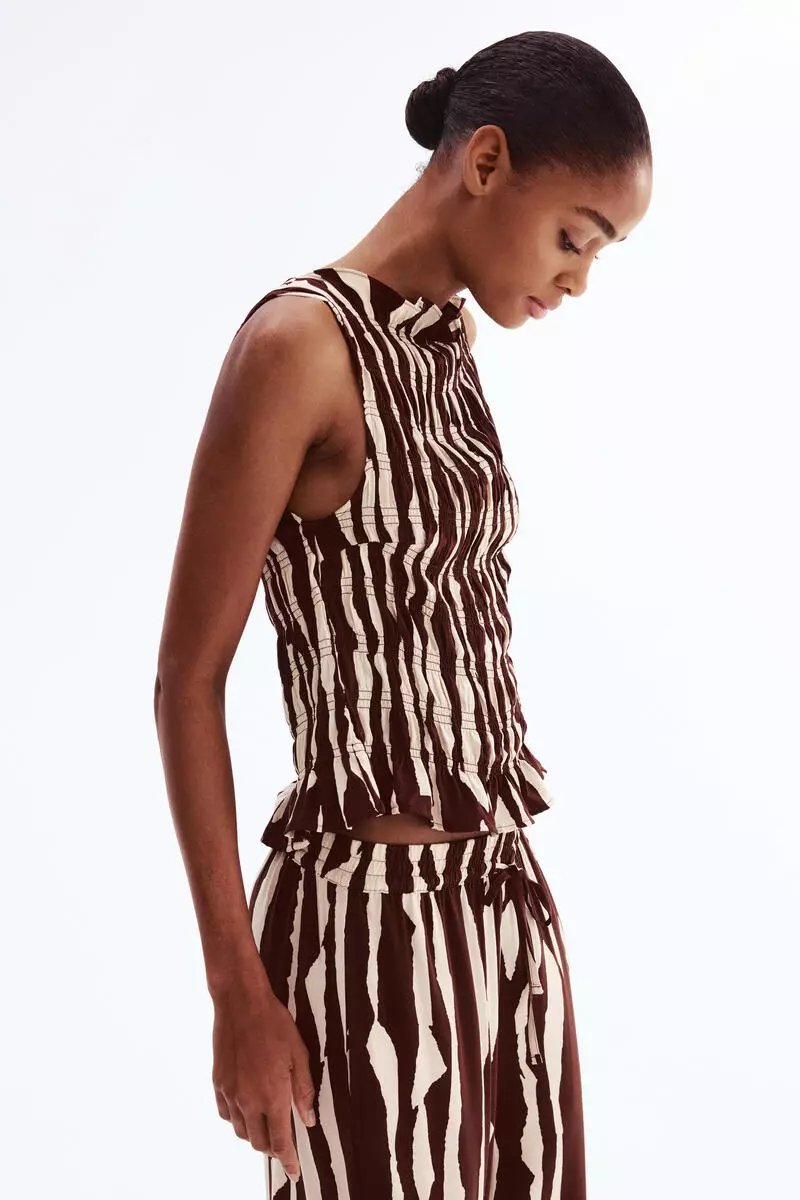 Smocked viscose top