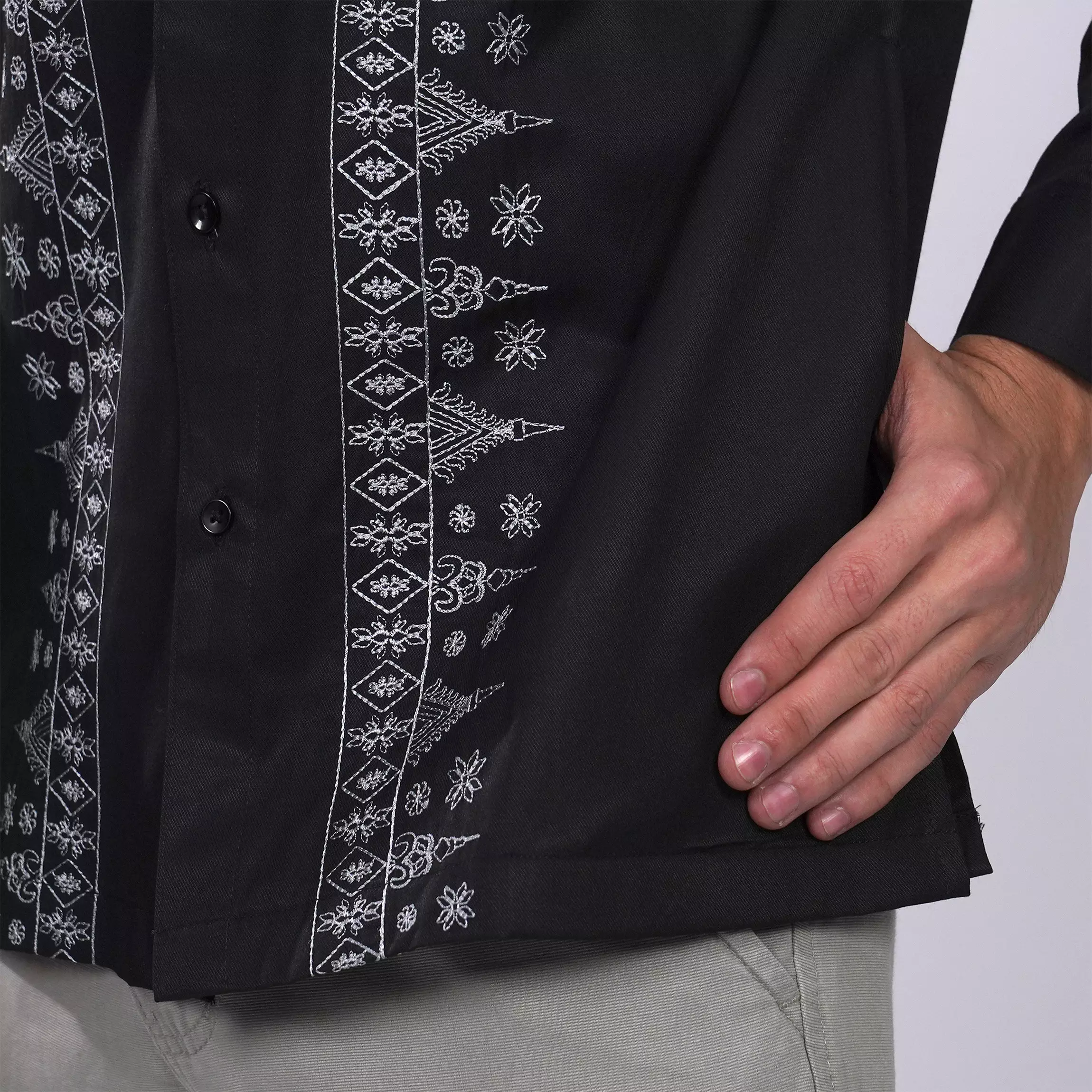 Casella Baju Koko Pria Lengan Panjang Exclusive | Baju Koko Hitam Ibrahim 9012 Black