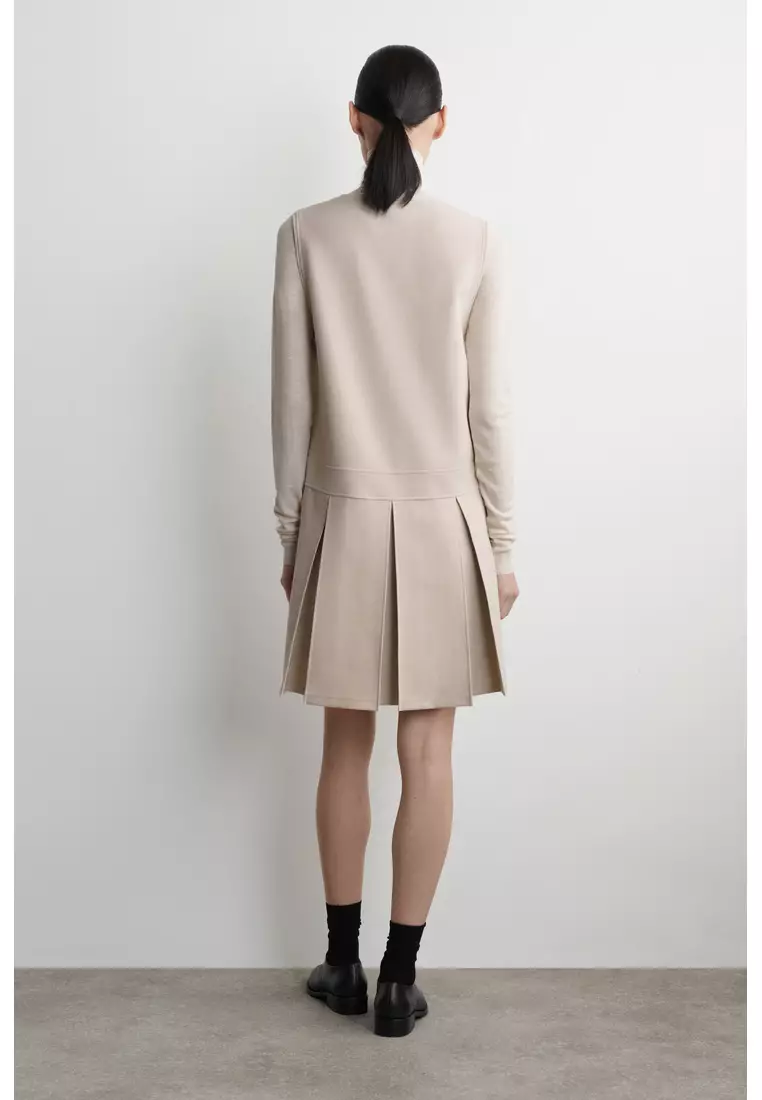 SLEEVELESS PLEATED MIDI DRESS