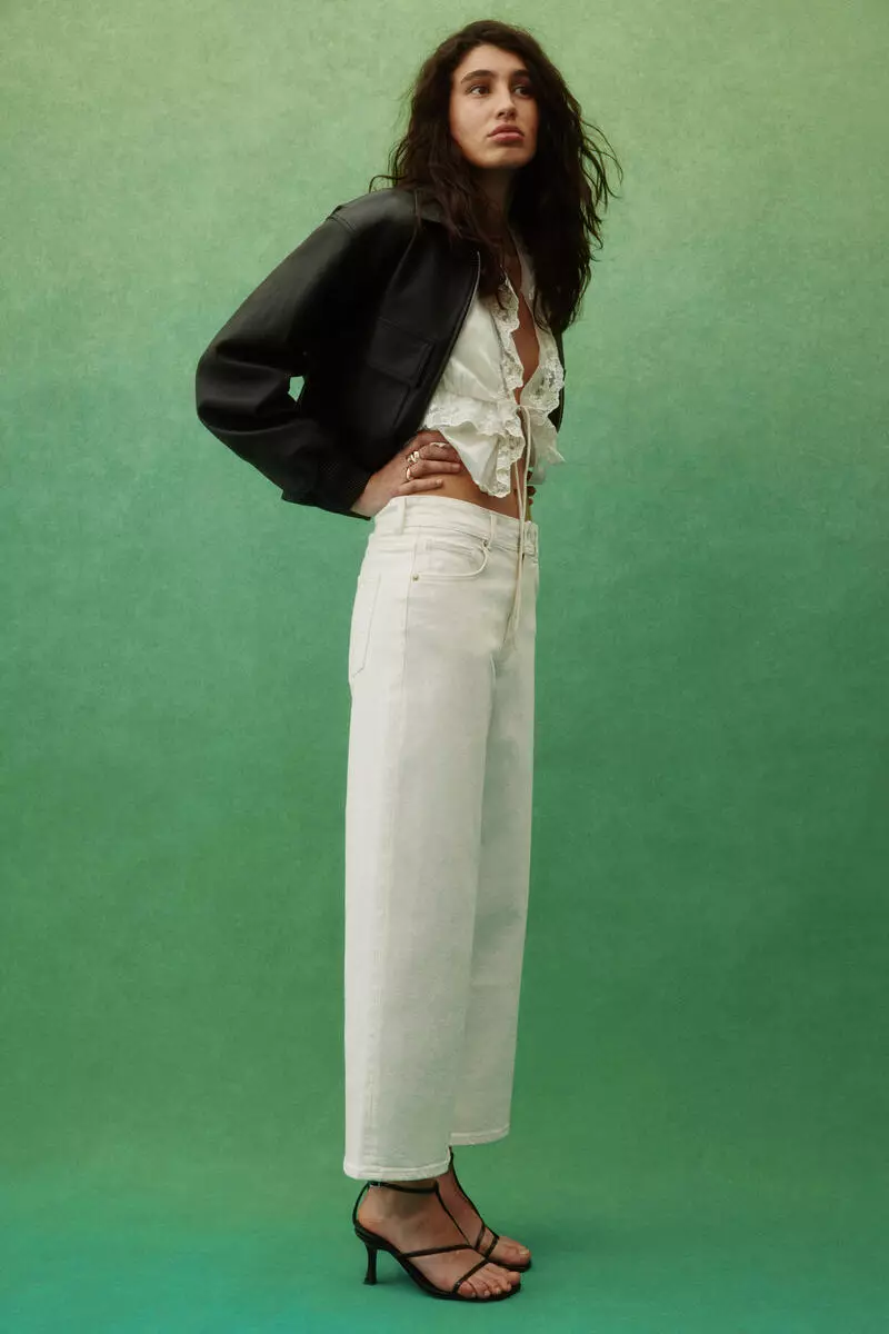 Wide High Waist Ankle Jeans