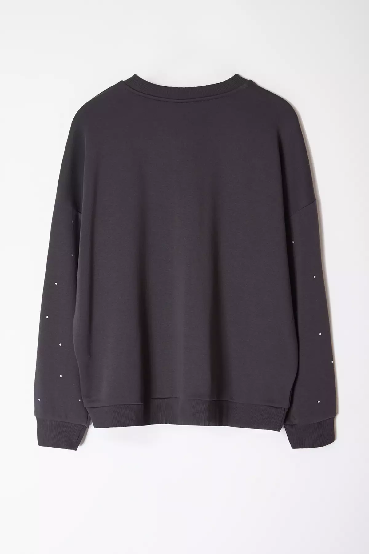 Anthracite Thick Stone Taste Knitted Sweatshirt Large Size Tbbaw24Sw00000