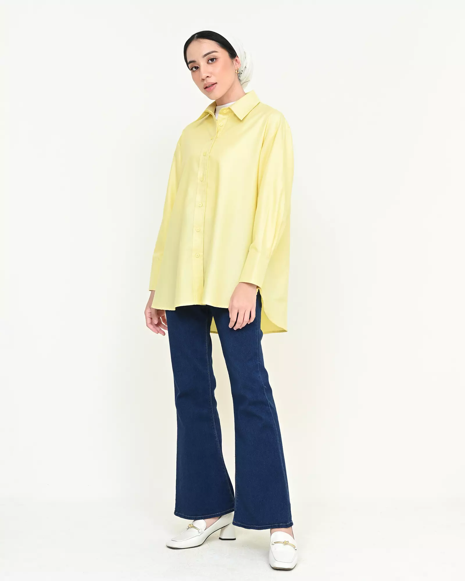 Geulis.id PIPER SHIRT / KEMEJA OVERSIZE WANITA - LIGHTYELLOW