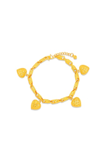 MJ Jewellery gold MJ Jewellery 375 Gold Bracelet with Love T82 (M Size) A5EB1ACEB918B6GS_1