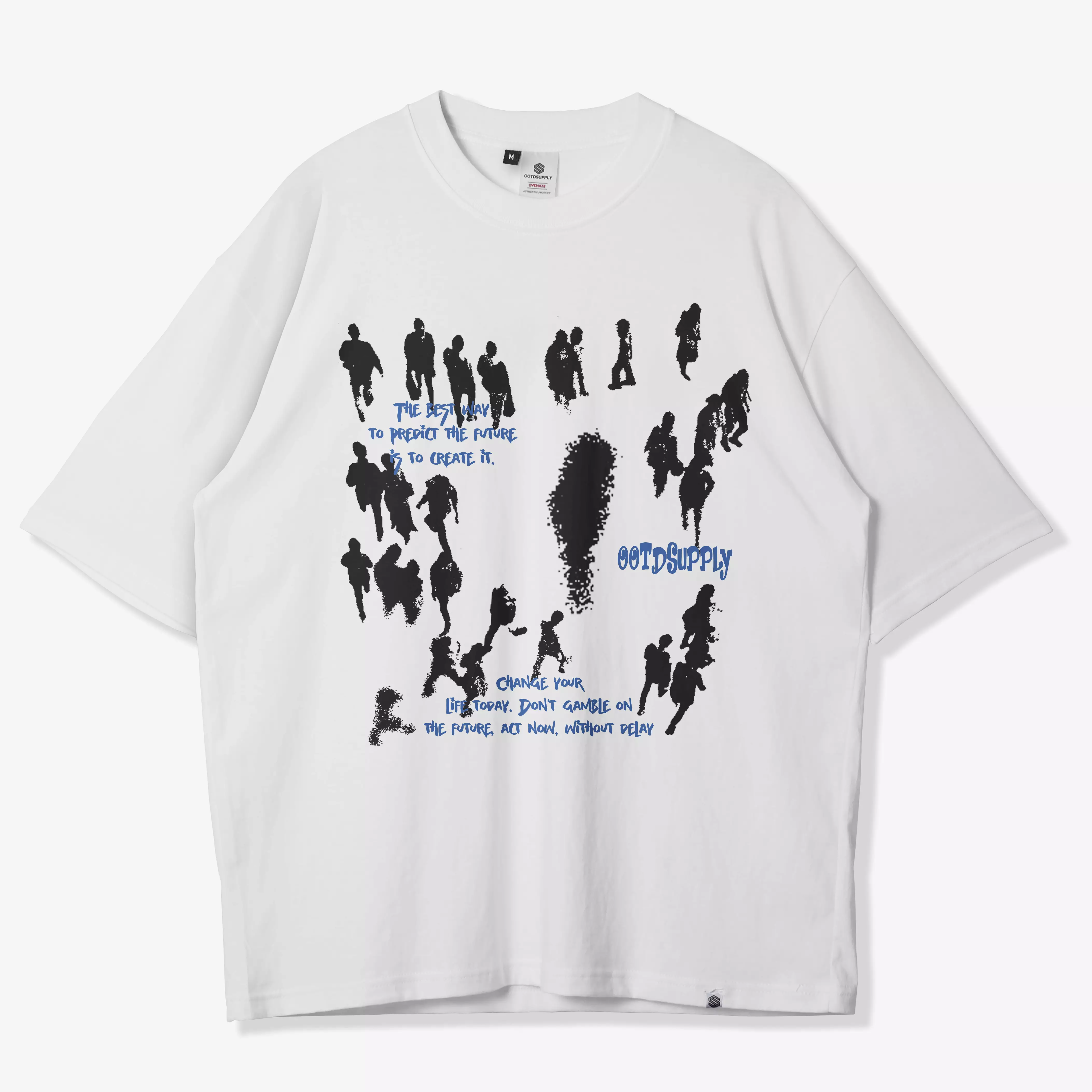 OOTDSUPPLY Oversized Tshirt Your Life Smokey Grey & White l Kaos Oversize Pria dan Wanita OVZ210