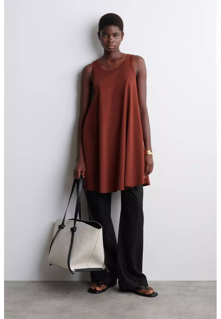 COTTON-JERSEY MINI SWING DRESS