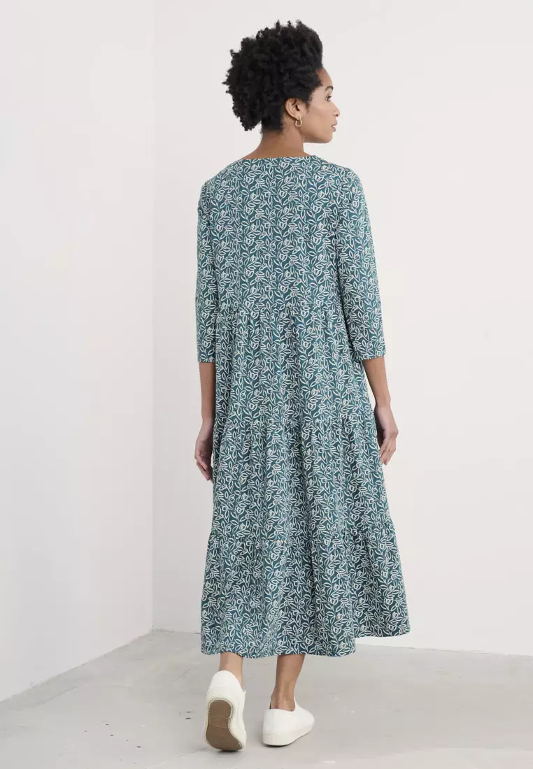 Seasalt Cornwall Teal Line Strokes Dress