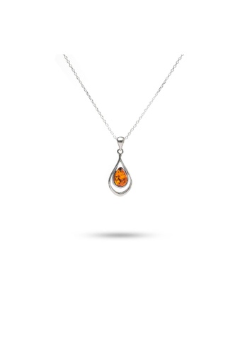 Millenne silver MILLENNE Multifaceted Baltic Amber Nested Drop Silver Pendant with 925 Sterling Silver C353EACA382B0FGS_1