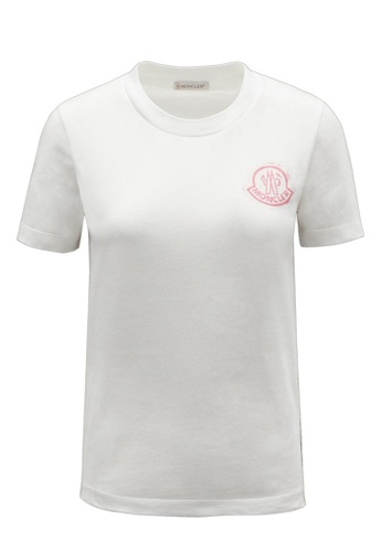 Moncler white Moncler Three-Dimensional Stamped Logo T-Shirt in Off White B2EF4AAEB48BB2GS_1