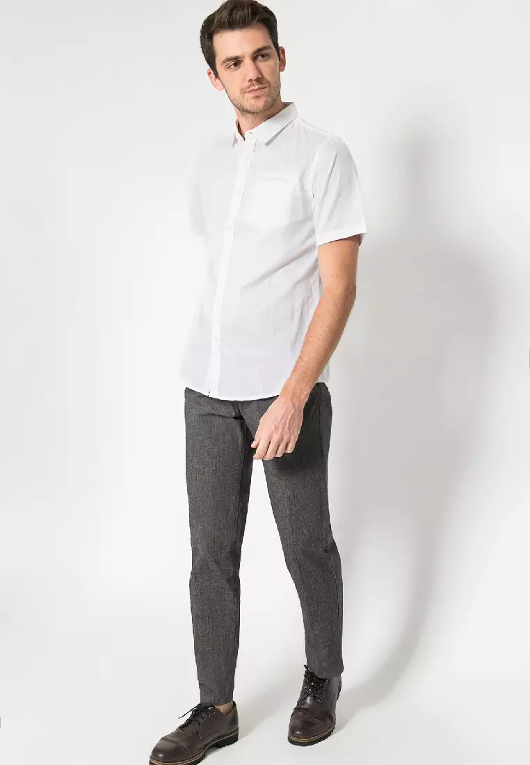 LGS - Celana Panjang Chinos Casual Pria Warna Abu-Abu Motif Tekstur - CCT.472.035.452.C