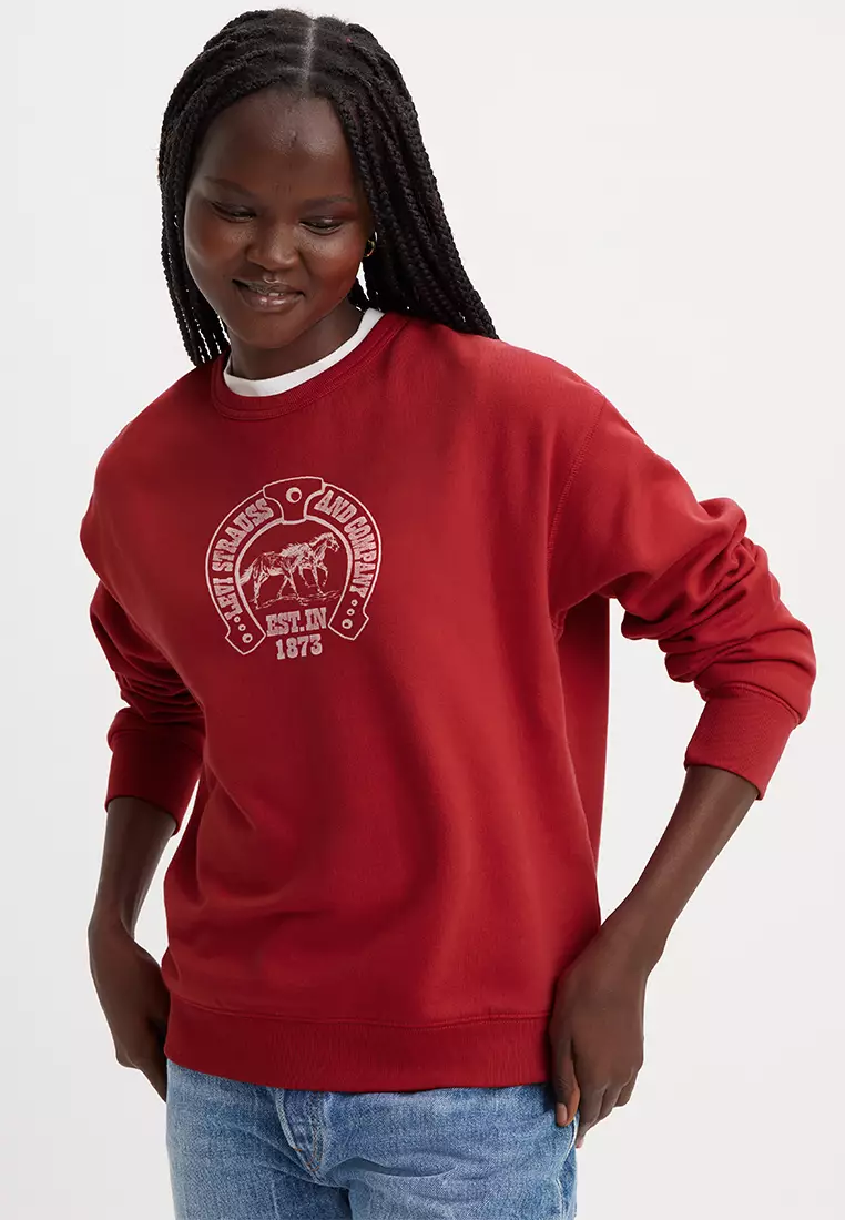 Crewneck Sweatshirt Red Levis Sweatshirt Levis Brand Womens