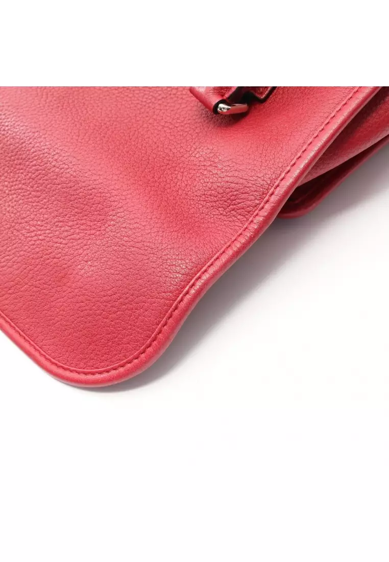 Pre-Loved LOEWE Alamo 28 Handbag leather Red