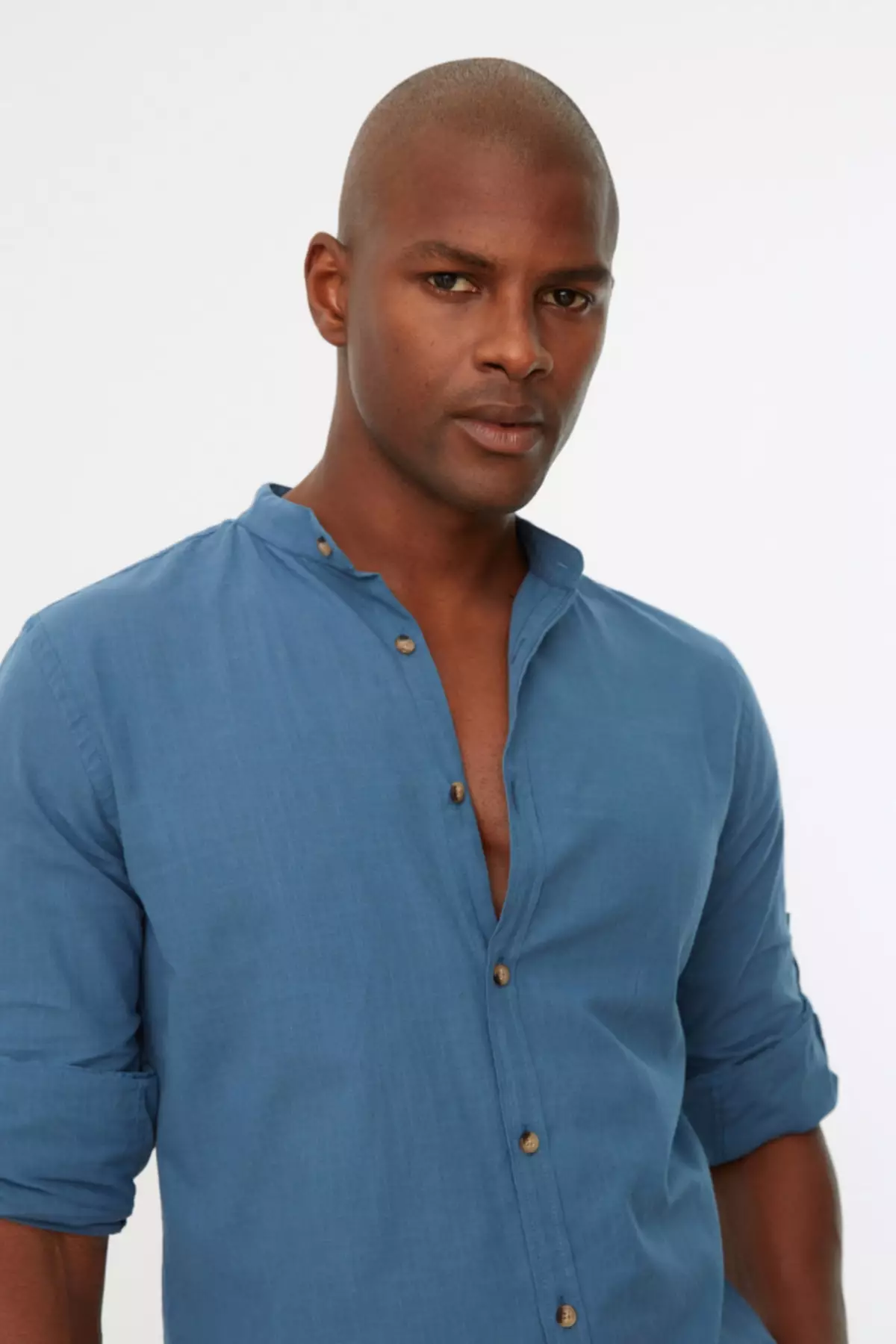 Slim Fit Grandad Collar Shirt