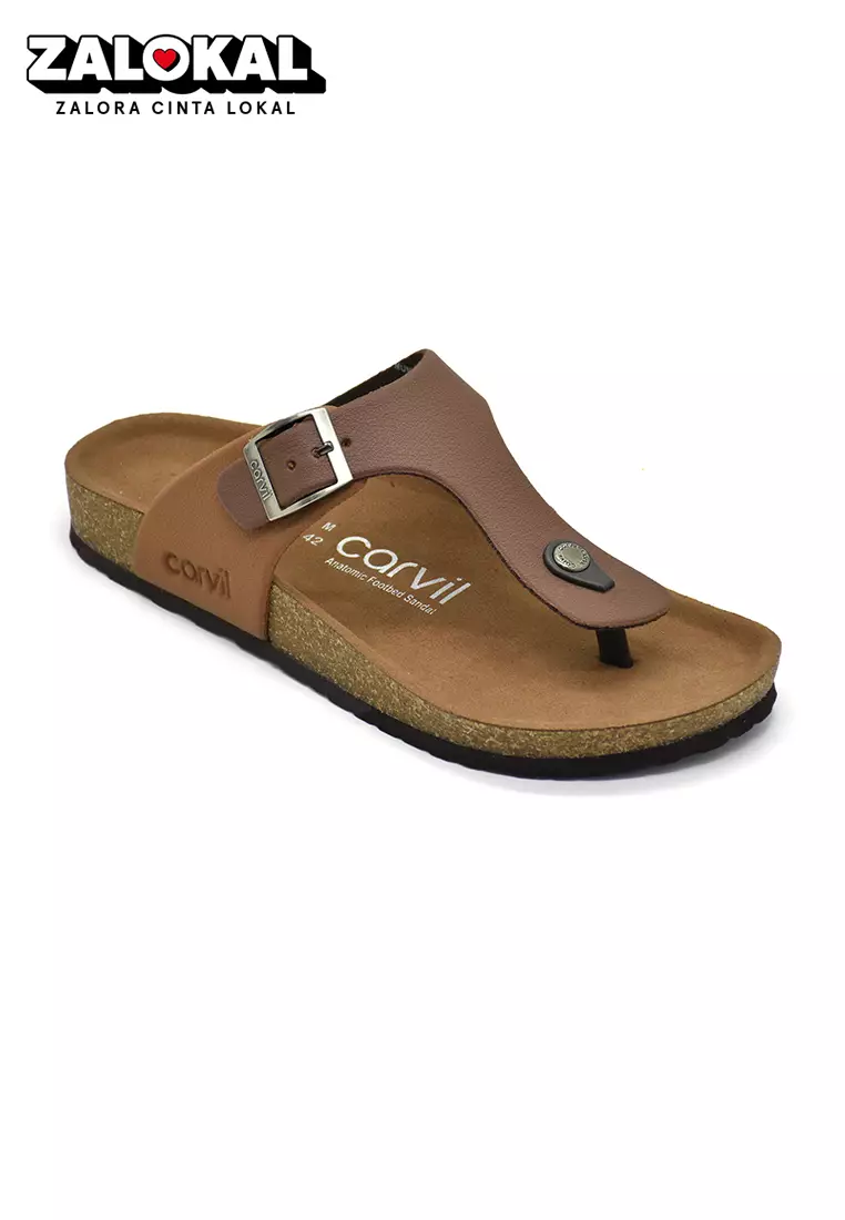 Carvil Sandal Pria Munich-01 M Stone/Brown