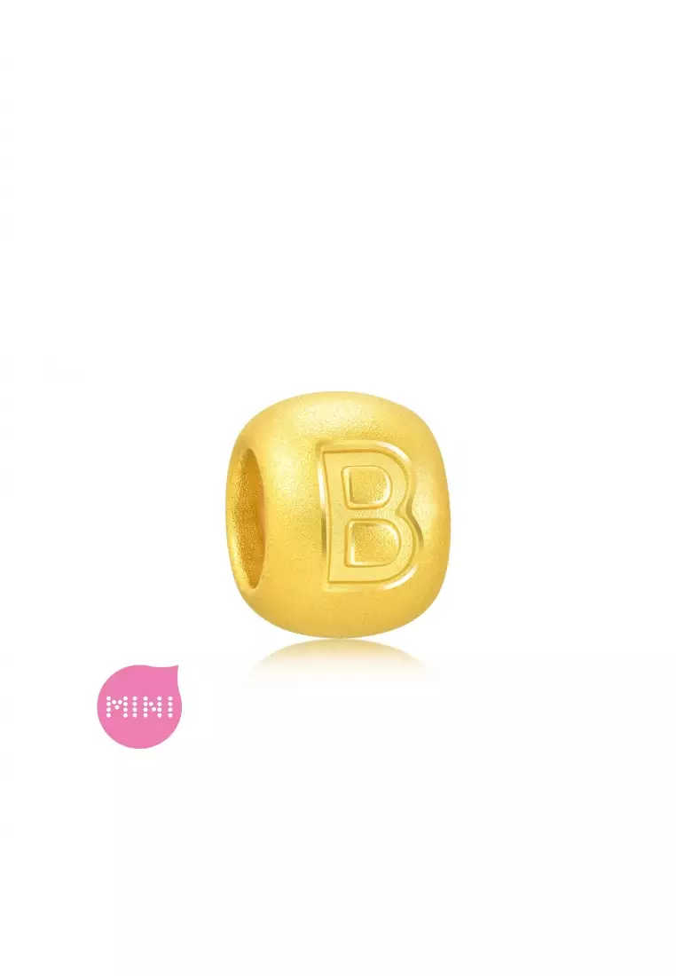 Charme 999 24K Gold Letter B Alphabet Charm 92897C (Bracelet not included)