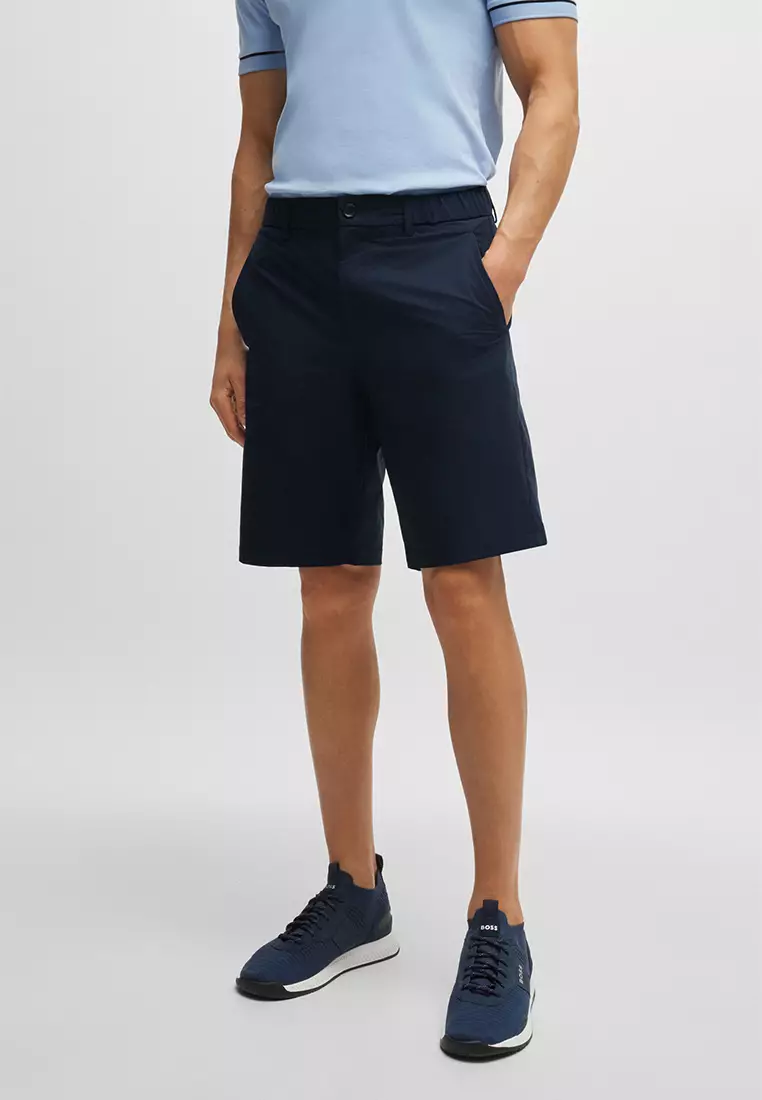 BOSS Pantaloncini Sportivi Uomo - Modello S_speedflex, Flat, Con Cerniera, 100% Elastomultiestere, Lavabili In Lavatrice