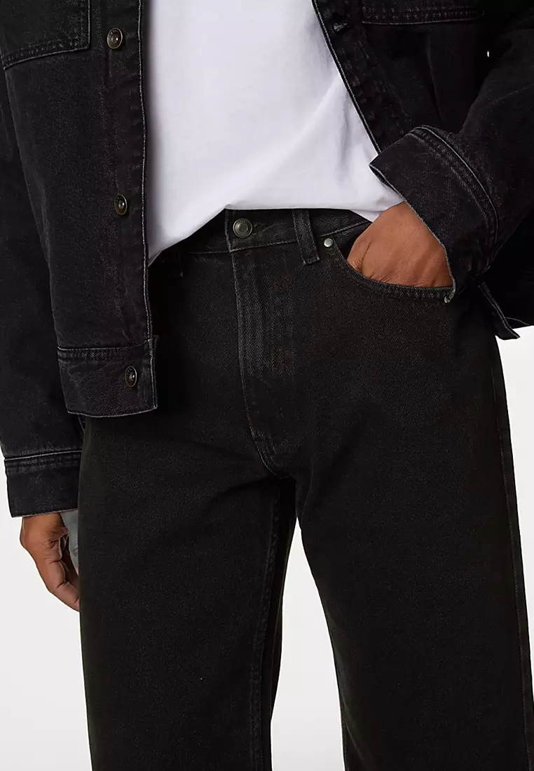 Straight Fit Pure Cotton Jeans