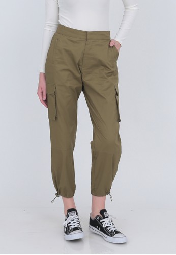 Jual Odiva Woman Ravina Cargo Pants Army Green Original Zalora Indonesia