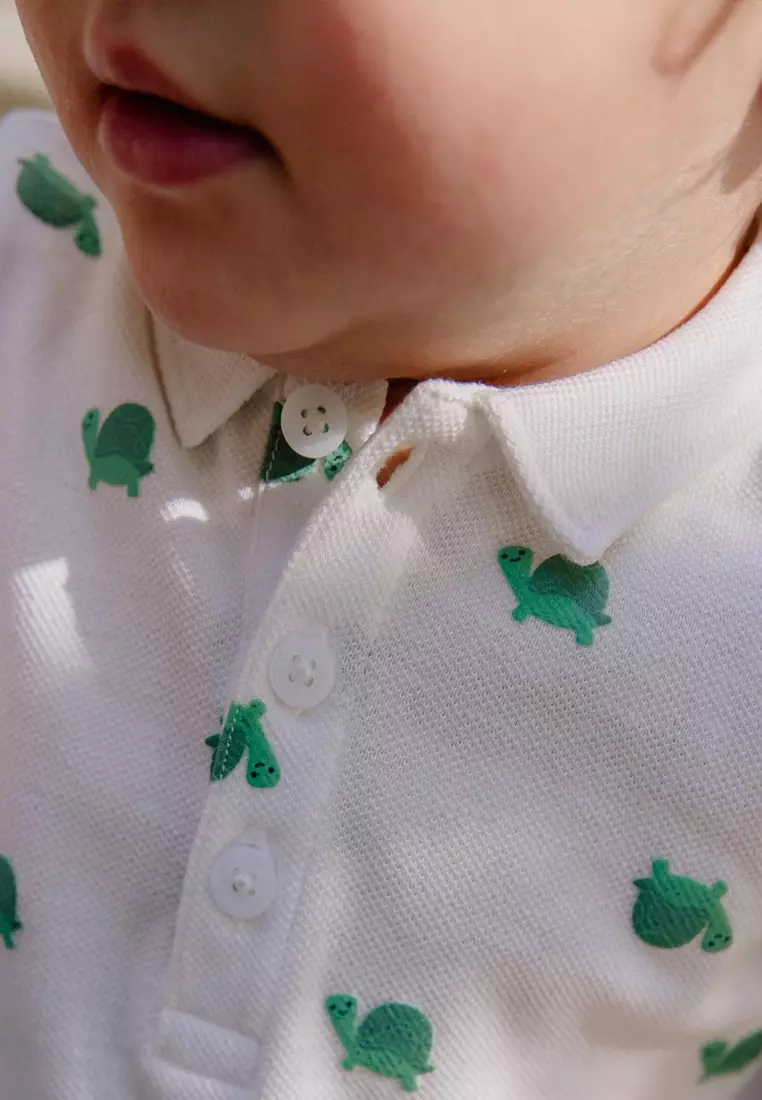 Turtle Printed Polo Shirt