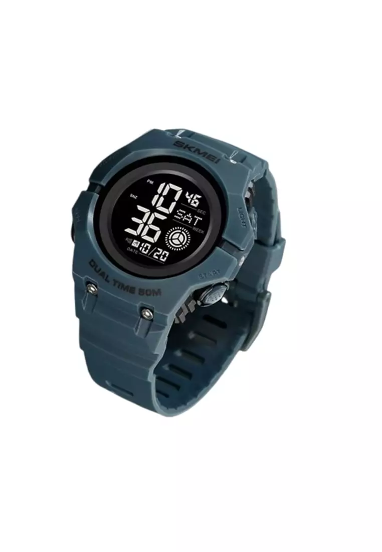 Jam Tangan Pria Digital Sport Watch Alarm Waterproof 50M ORIGINAL - Lake Blue