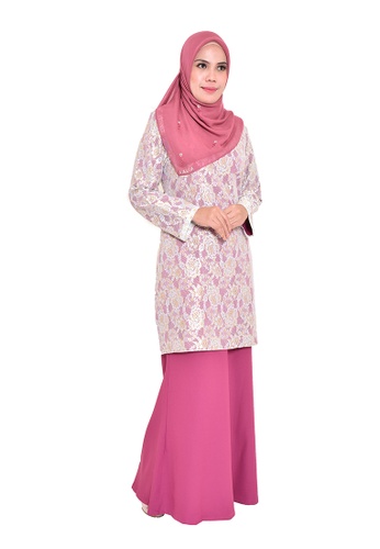 Buy Gulatis Baju Kurung Lace from AALIA in Red and Pink only 158