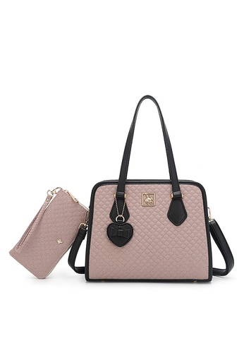Swiss Polo pink 2 in 1 Ladies Quilted Bag 8ACFFACE413E37GS_1