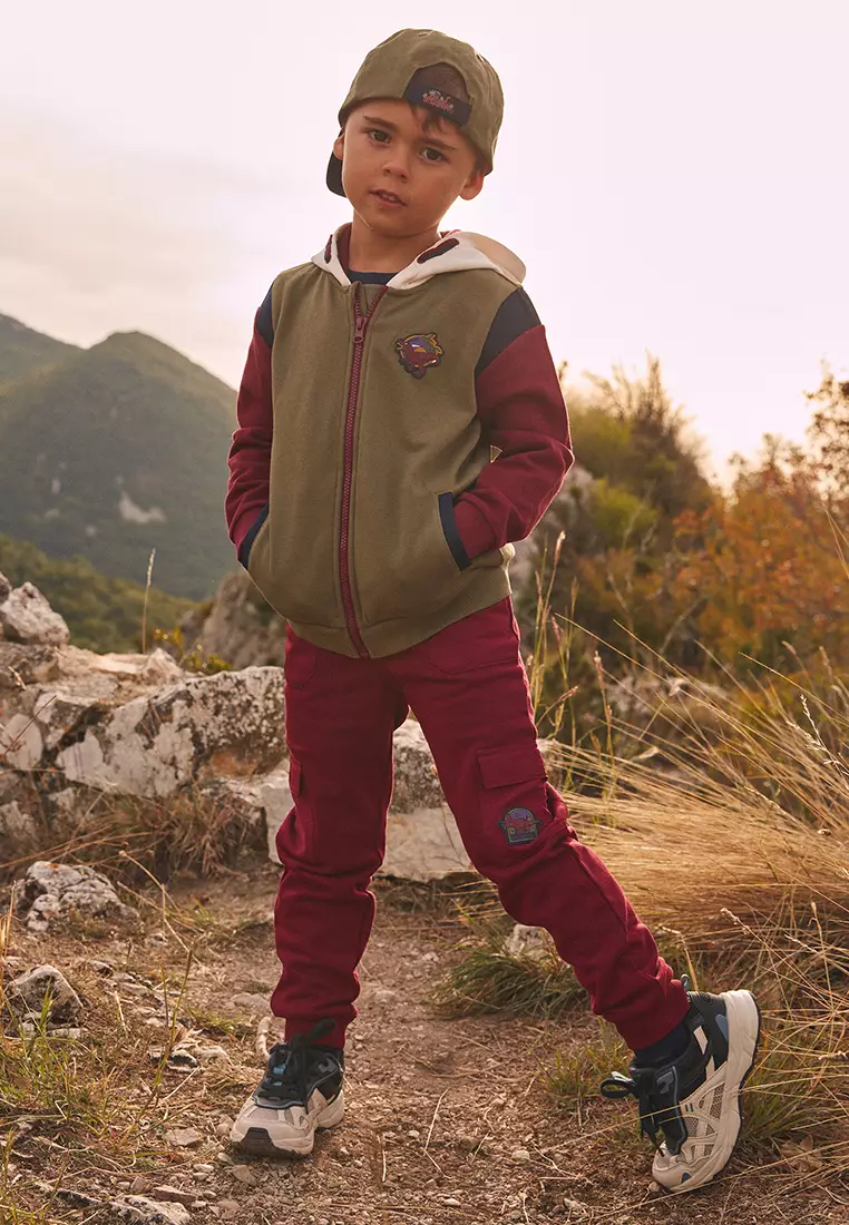 Burgundy Cargo Trousers