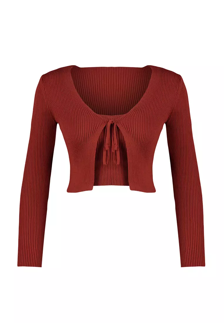 2-Piece Tie Front Cardigan Set