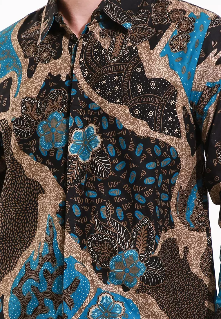 Pulau Kemeja Batik Exclusive Premium Pria Casual Modern Lengan Panjang