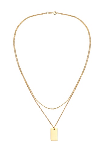 ELLI GERMANY gold Necklace Layer Rectangle Pendant Twisted Basic Minimalist Trend Gold Plated CA0E2AC563ED47GS_1