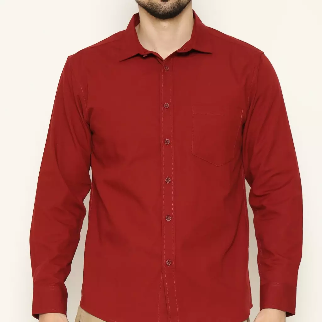 AMK Kemeja Pria Lengan Panjang SHS Igor L/S Maroon