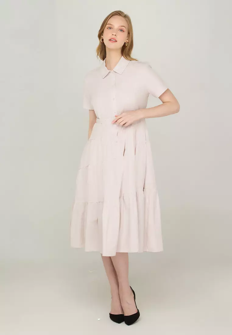 Alondra Button-down Dress with Cut Detail