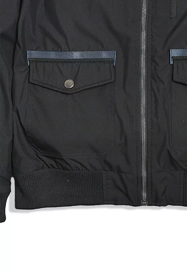 Pebble Sigma Utility Bomber Black Jacket
