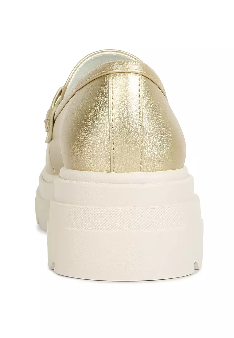 Gold platform clearance loafers