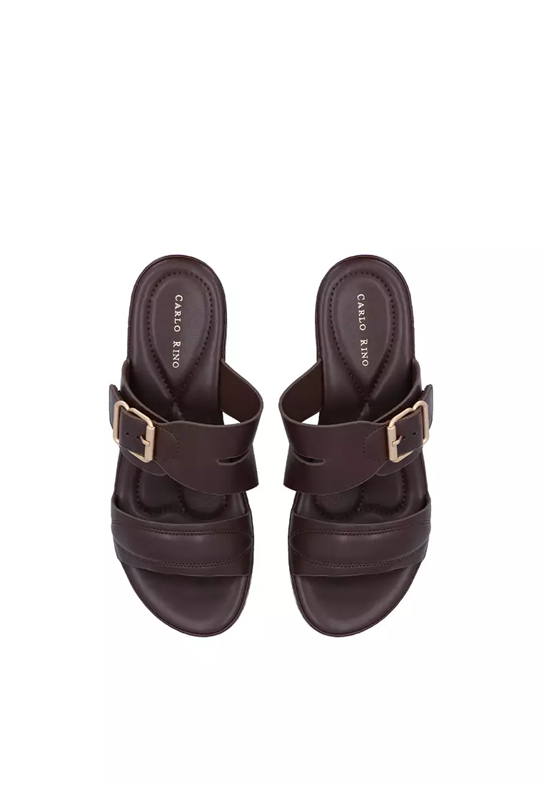 Dark Brown Rachel Double Strap Sandals