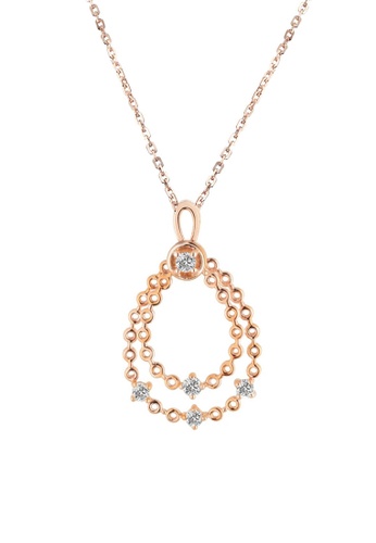 Diamondsmith Diamondsmith 18k Swing Pear Diamond Pendant in Rose Gold with Necklace 7C6B5AC59D2D14GS_1