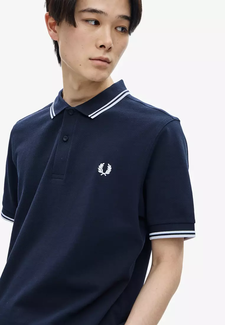 Fred Perry M3600 Twin Tipped Fred Perry Shirt (Navy / White / White)