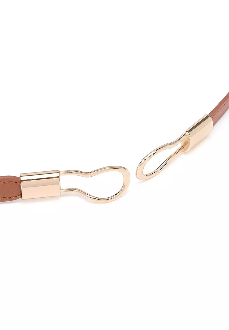 GYKACO Ikat Pinggang Wanita - LOLY Brown - Fashion Belt / Sabuk (Import)