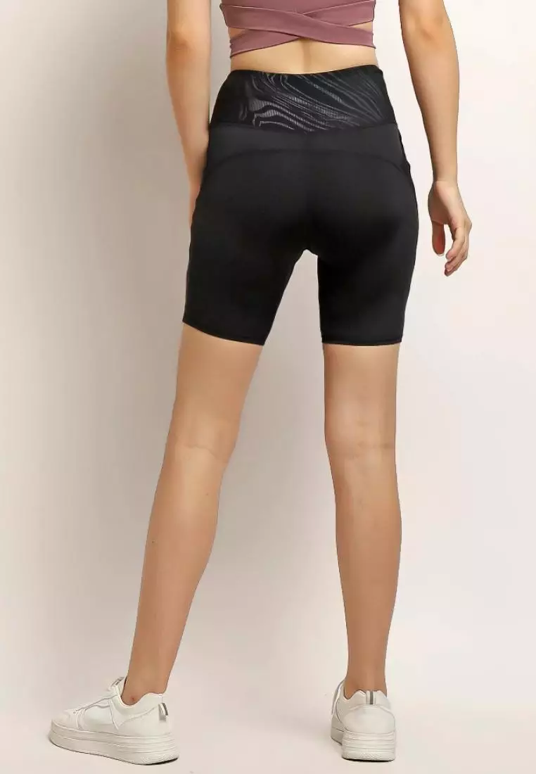 Fitwear - Legging / Celana Pendek Olahraga VEXANA PRINTED WAIST - ZEBRA BLACK
