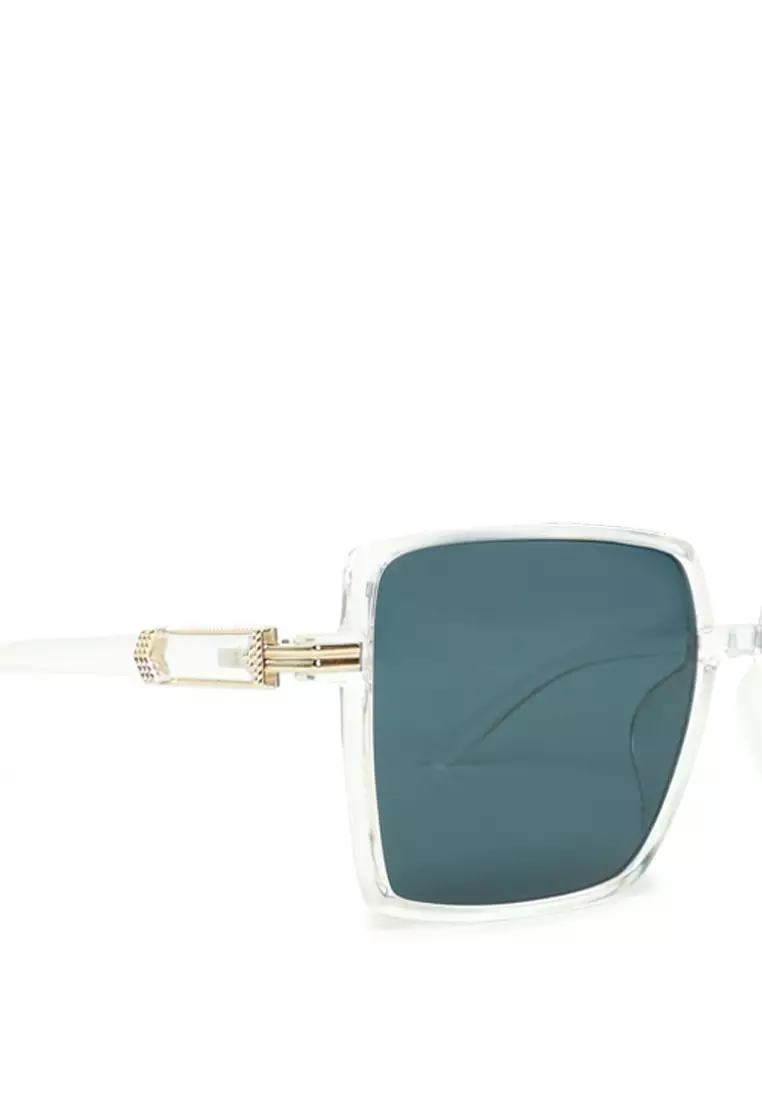 Classy Retro Tinted Square Sunglass In White/Grey
