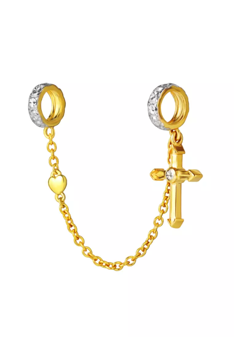 TOMEI Chomel Cross Charm/Stopper, Yellow Gold 916