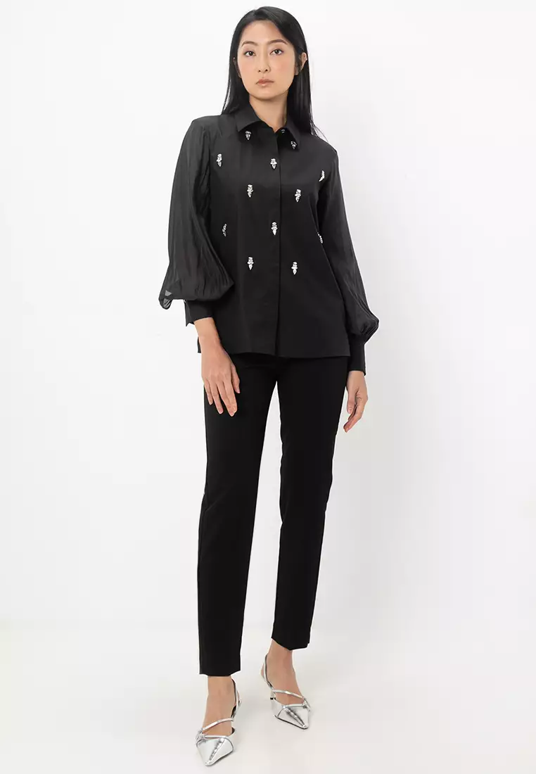 Buy KARL LAGERFELD Embellished Blouse 2025 Online | ZALORA