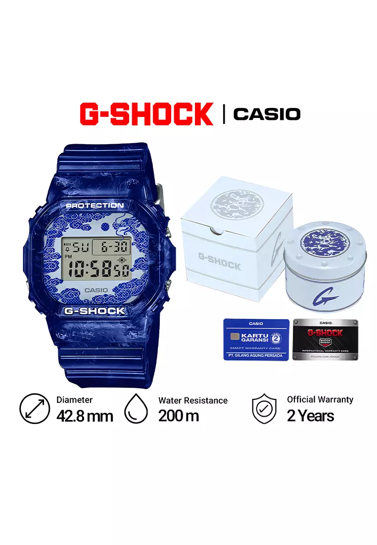 Jam Tangan Pria Casio G-Shock DW-5600BWP-2D Chinese Porcelain Digital