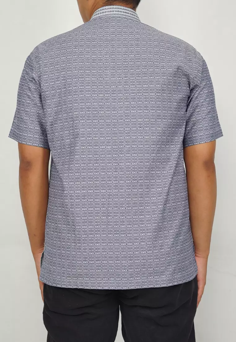 Crocodile KOKO Katun | Lengan Pendek Corak Kontemporer Kemeja | Relax Fit 1166