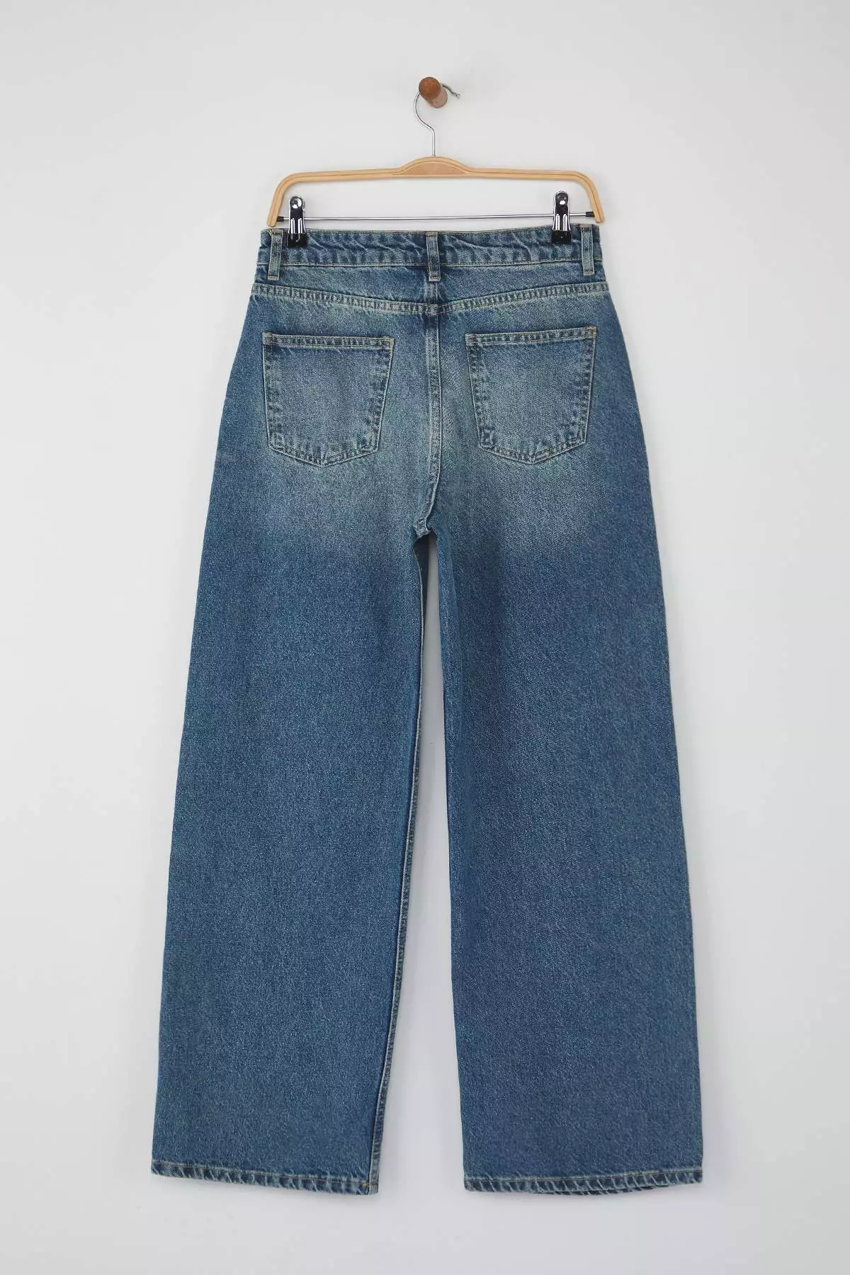Blue High Waist Wide Leg Wide Leg Jeans Twoaw26Je00145