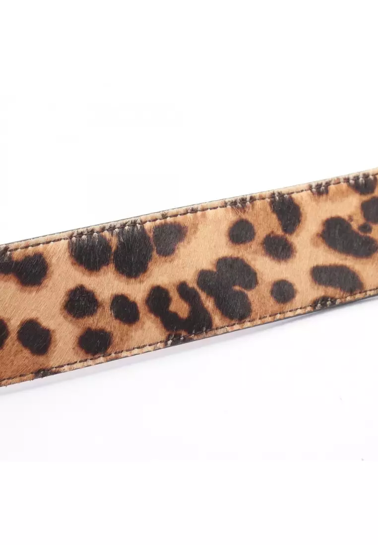 Fendi Pre-Loved Fendi FF logo buckle, leopard gold hardware  display picture 2