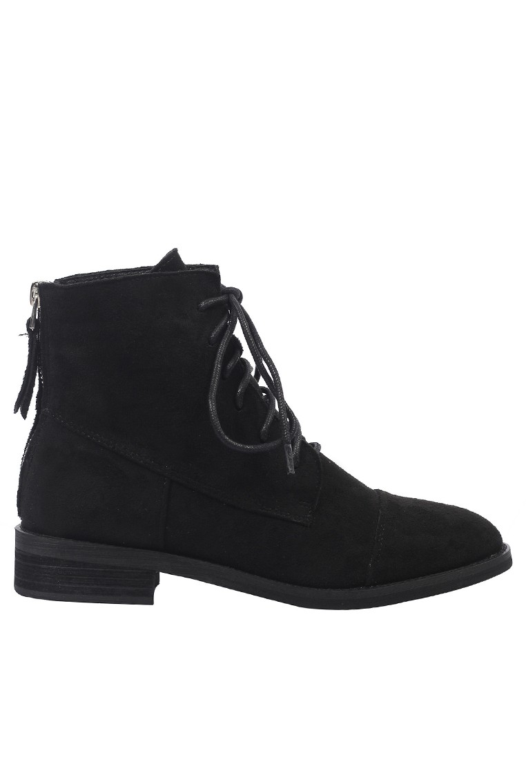 Suede Fabric Lace Up Martin Boots TE2043-1