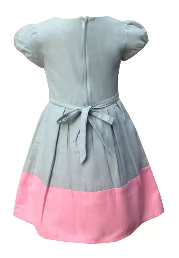 Two Mix Dress Anak Fashion Usia 1-12 tahun 4128 Tosca