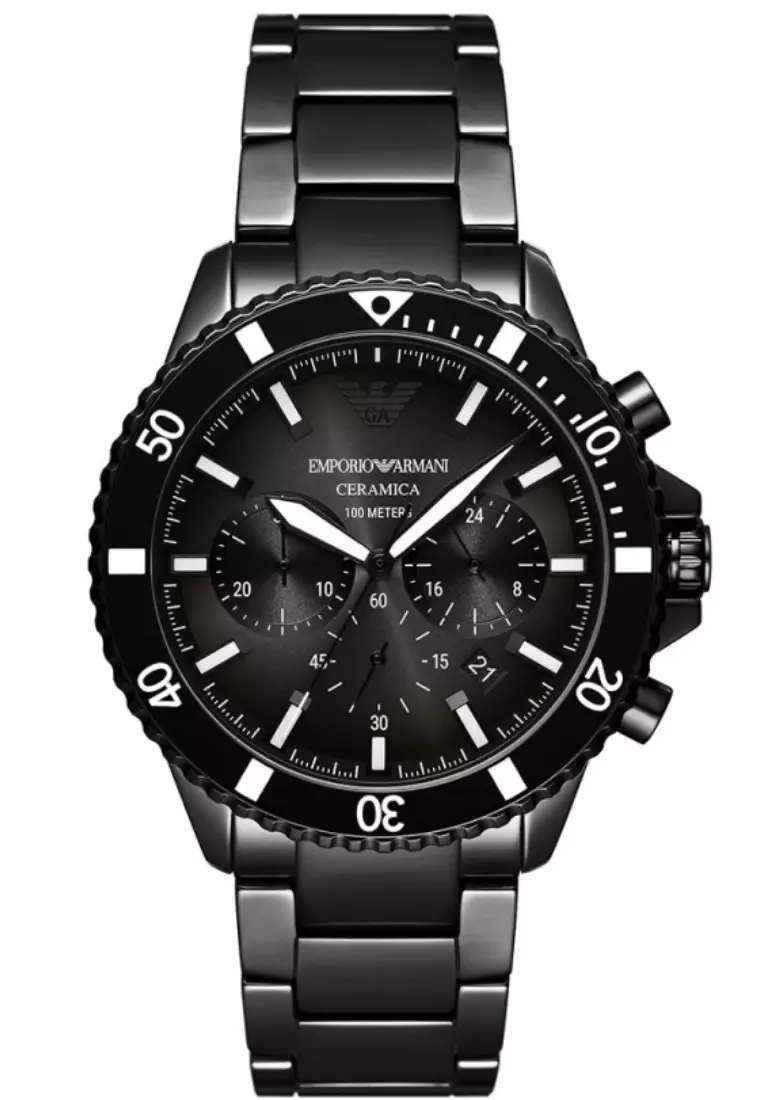 Buy Emporio Armani Emporio Armani Chronograph Black Ceramic Watch