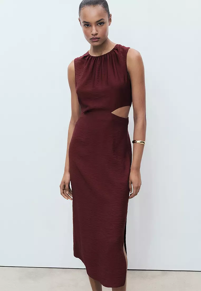 Buy Mango Midi-Dress With Cut-Out 2025 Online ZALORA