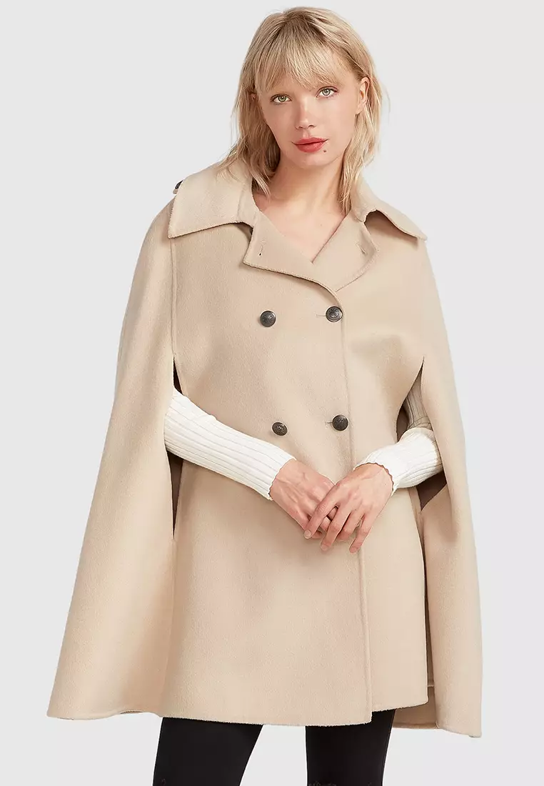 Calvin klein double discount breasted cape coat